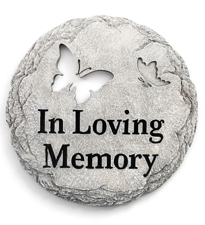 In Loving Memory STEPPING STONE on easel stand