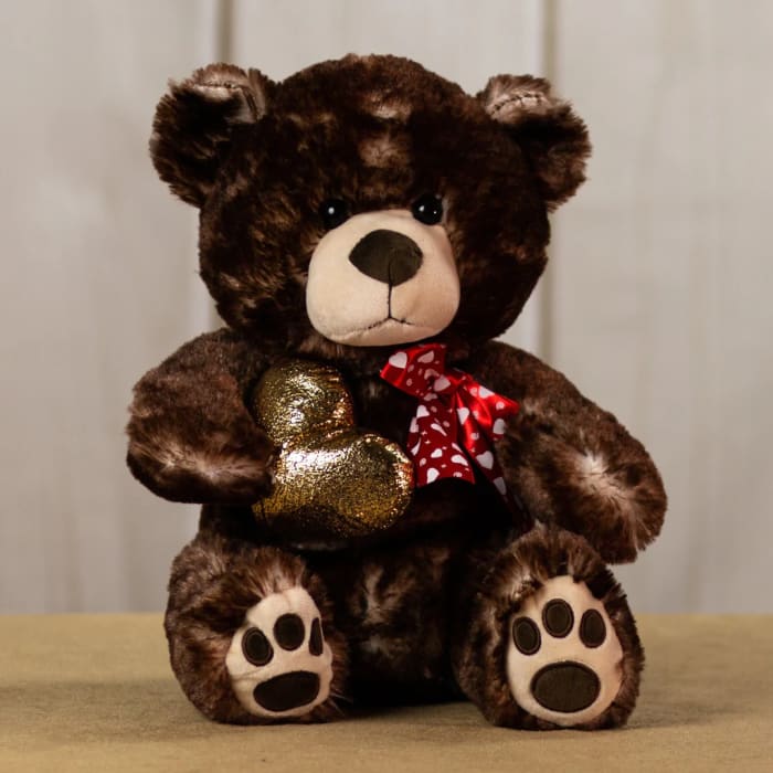 Brown Bear with Gold Heart 