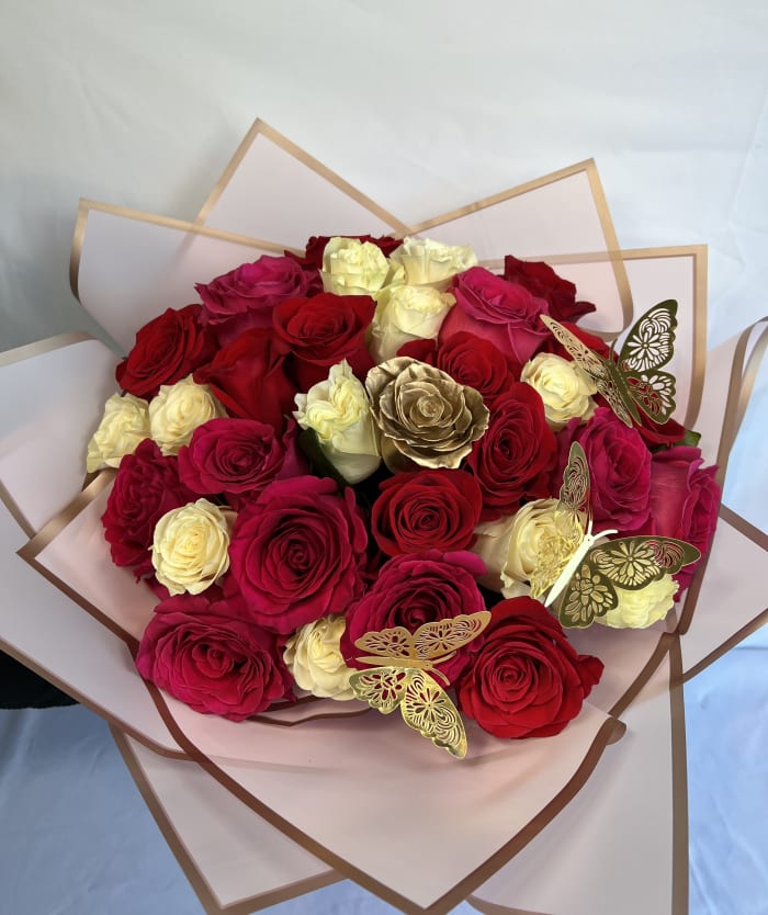 36 Roses Blushing Gold