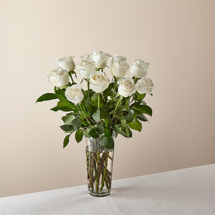 Long Stem White Rose Bouquet