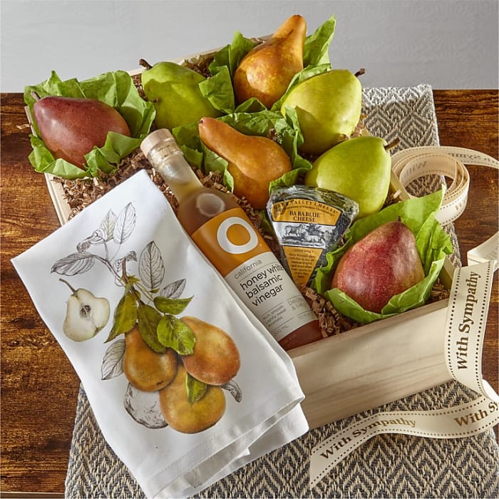 Sympathy Cheese and Fruit Gift Basket