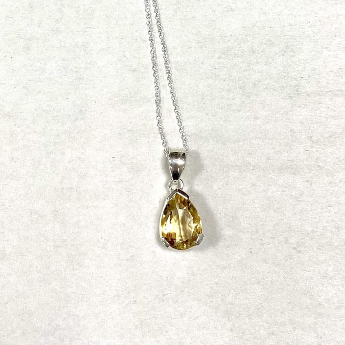 Citrine Sterling Silver Necklace 