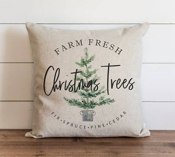 Farm Fresh Christmas Trees Pillow