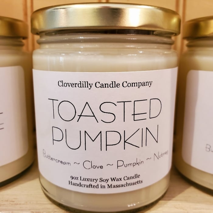 Cloverdilly Candle, Toasted Pumpkin, 9oz.