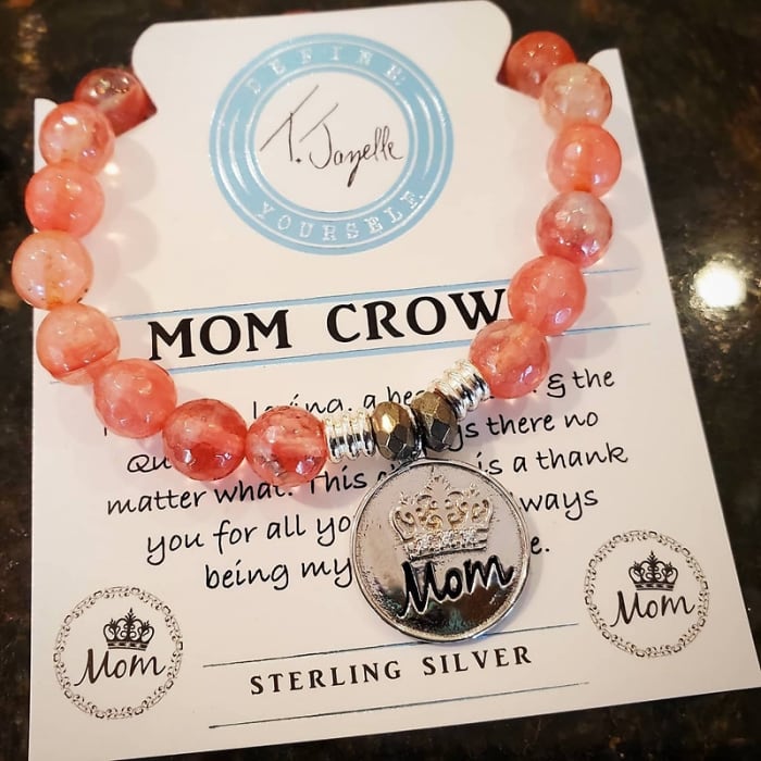 T.Jazelle 'Mom Crown' Bracelet, sterling silver+semiprec. stones