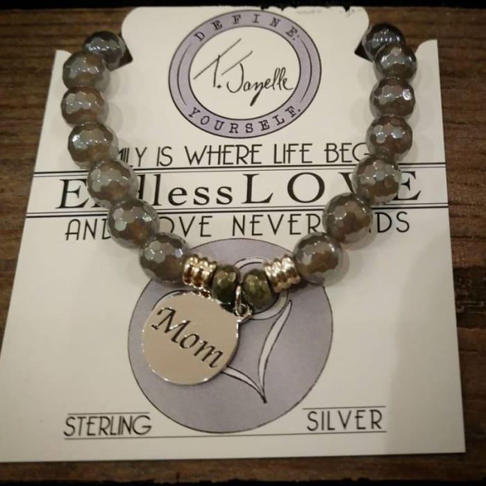 T.Jazelle Mom Bracelet 1, sterling silver & semi-precious stones