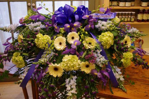 Hydrangea and Blue Casket Cover