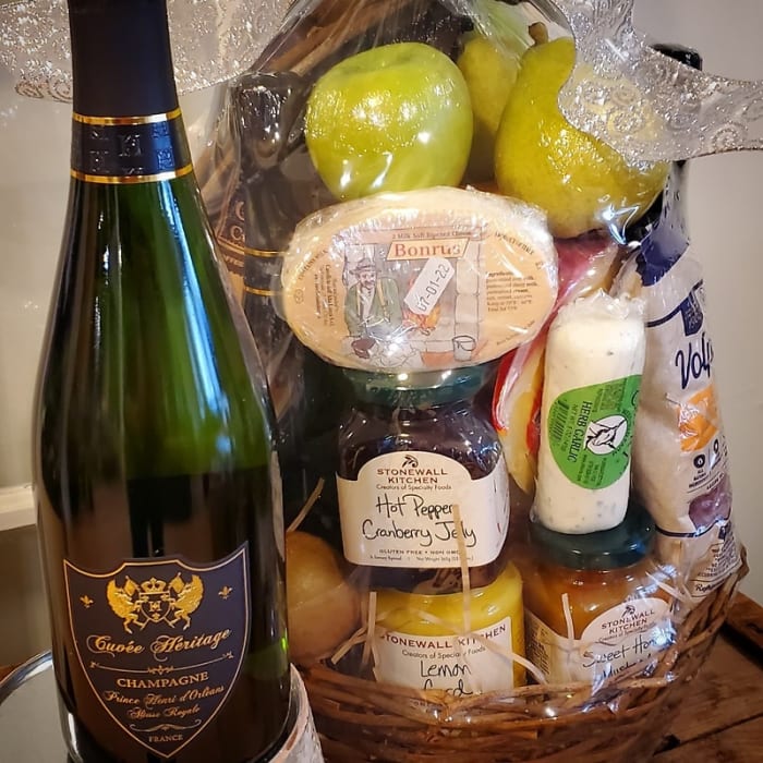 Champagne, Cheese and Chocolate Basket