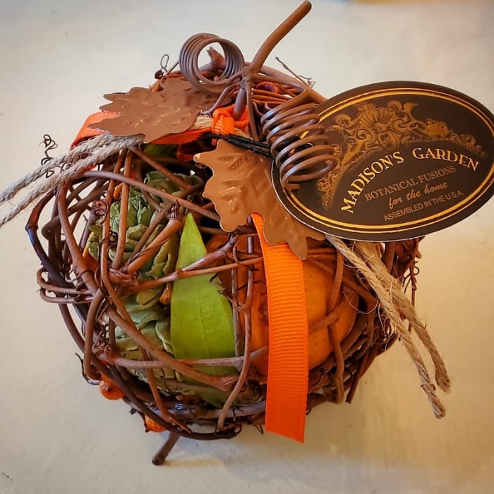 Small Rustic Pumpkin Wire Framed Potpourri  Madison's Garden