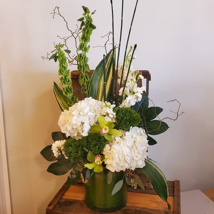 Ikebana-inspired Spring Greens Vase