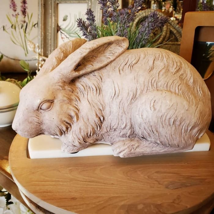 Large Crouching Bunny, Resin