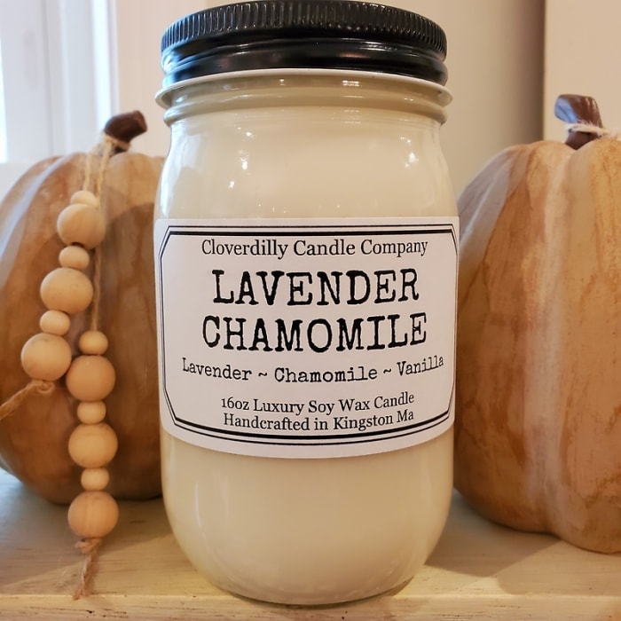 Cloverdilly Candle, Lavender Chamomile, 16oz.