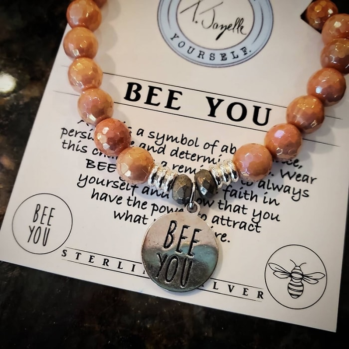 T.Jazelle 'Bee You' Bracelet, sterling silver+semiprec. stones