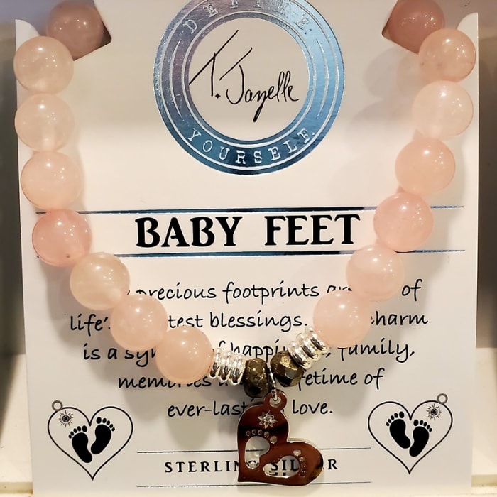 T.Jazelle Bracelet, ROSE QUARTZ-BABY FEET