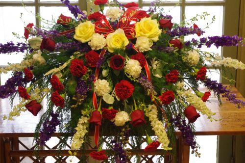 Tropical Red White and Blue Casket Cover