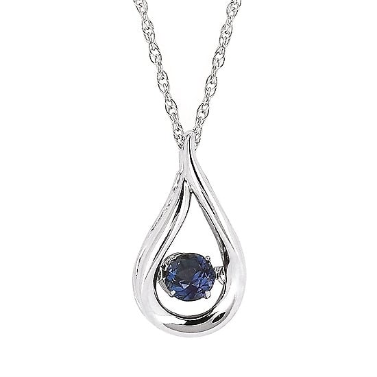 Sapphire Birthstone (September) in Sterling Silver Teardrop