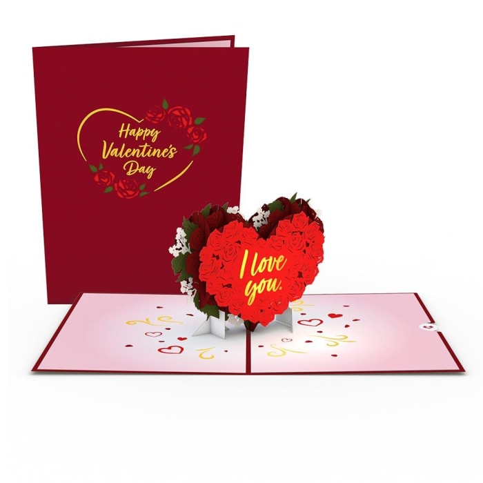 LovePop Happy Valentine's Day Red Rose Heart Card