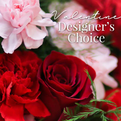 Valentine's (Romantic Colors) Designer's Choice Bouquet in a Vase (TALL & AIRY) VAL-1402