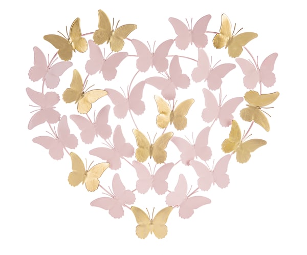 Layered Butterfly Heart Wall Decor