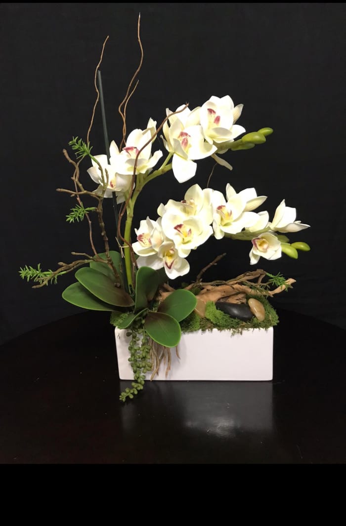 RECTANGULAR SILK ORCHIDS