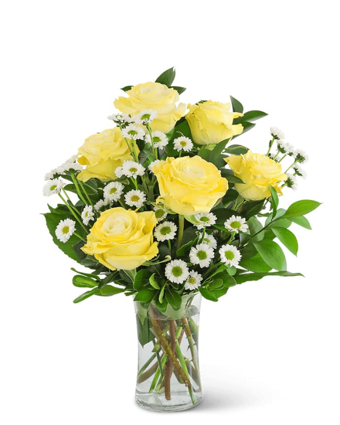 Yellow Roses with Daisies