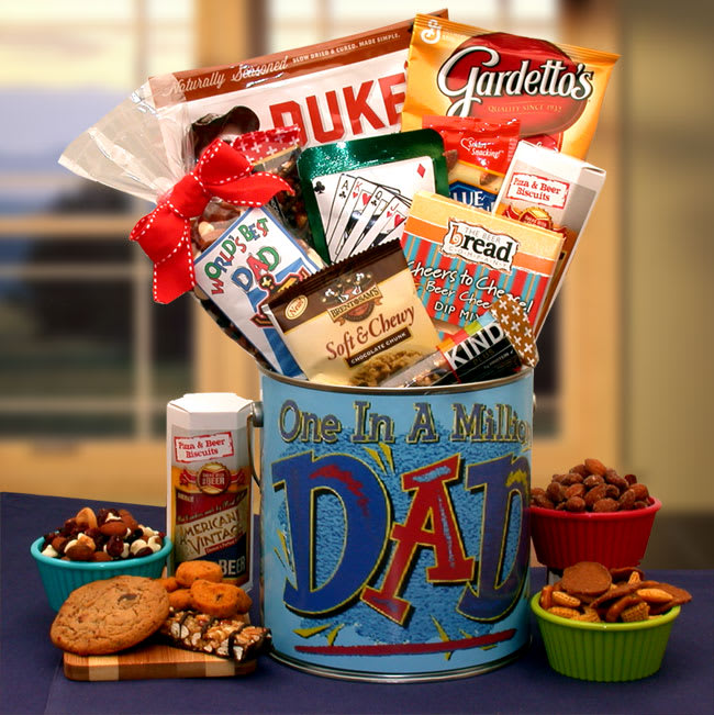 You're One In A Million Dad Premium Snacks & Nuts Gift Pail