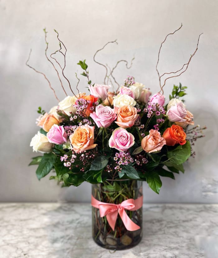 2 Dozen Mixed Pastel Roses