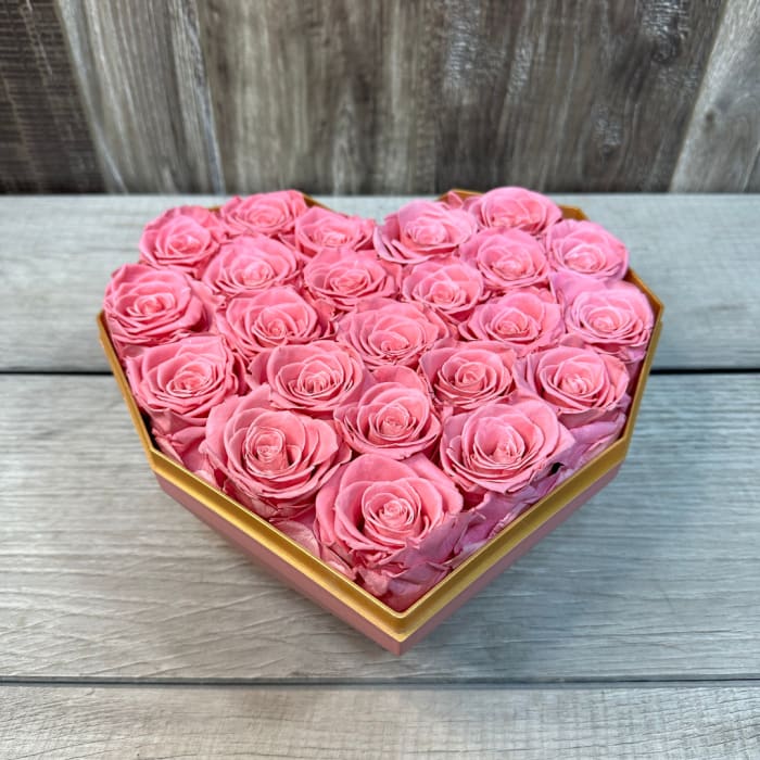 Rose Heart in Diamond Shaped box