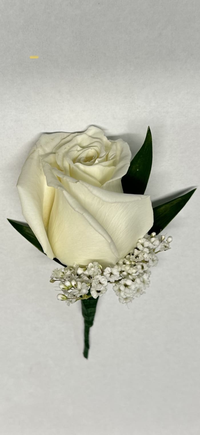 White Rose Boutonniere *** Pick up at Store Only***