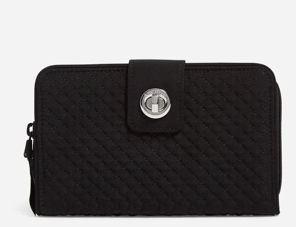 RFID Turnlock Wallet in Microfiber