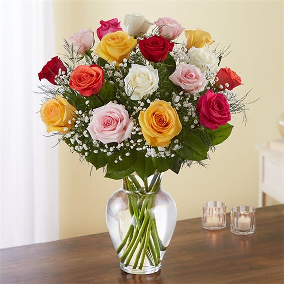 Classic 18 Assorted Rose Vase