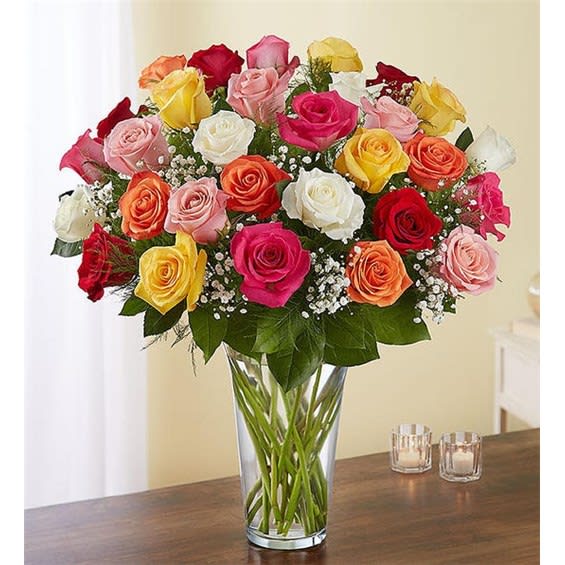 Classic 3 Dozen Assorted Rose Vase