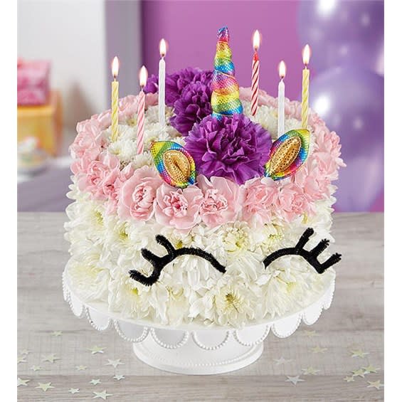 Birthday Wishes Flower Cake Unicorn