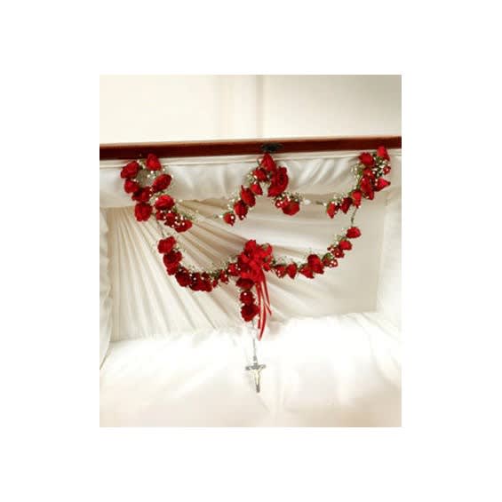 Large Rosary With Red Spray Roses