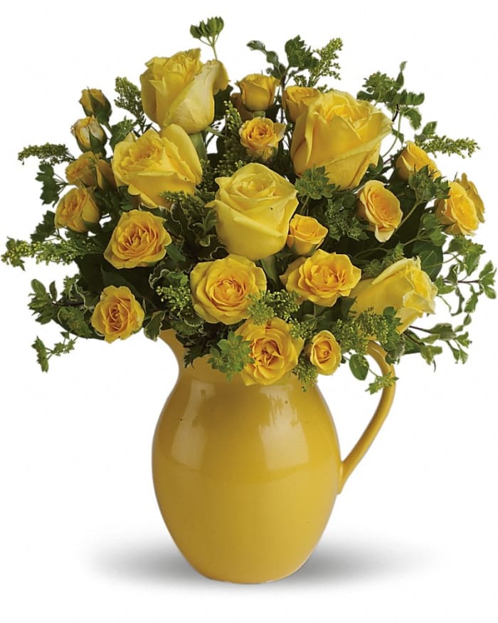 Teleflora's Sunny Day Pitcher of Roses