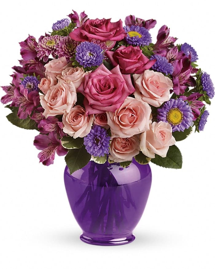 Teleflora's Purple Medley Bouquet with Roses