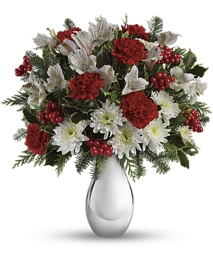 Teleflora's Silver And Snowflakes Bouquet