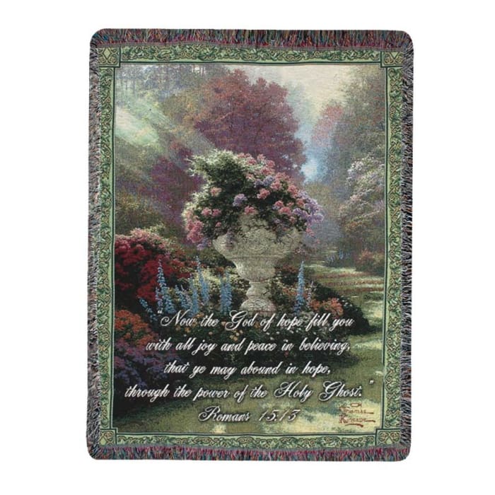 The Garden of Hope with Verse Tapestry Throw