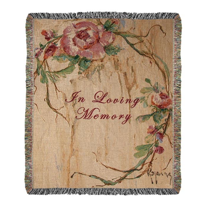 In Loving Memory Rose Tapestry Throw