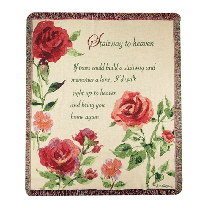 Stairway to Heaven Floral Tapestry Throw