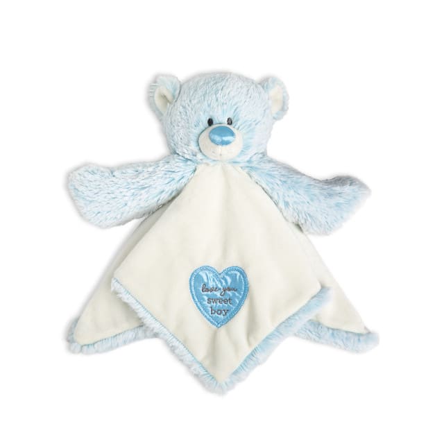 Teddy Rattle Blankie - Blue