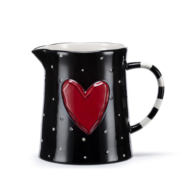 Black and White Heart Pitcher