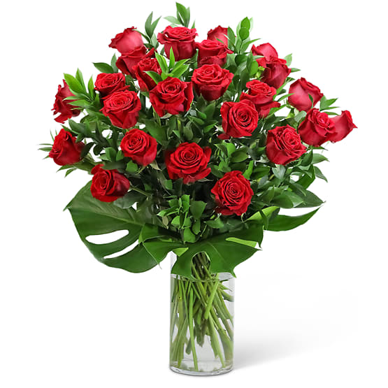 Red Roses with Modern Foliage (24)