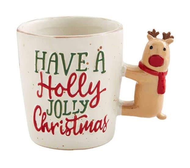 Reindeer Figural Handle Mug