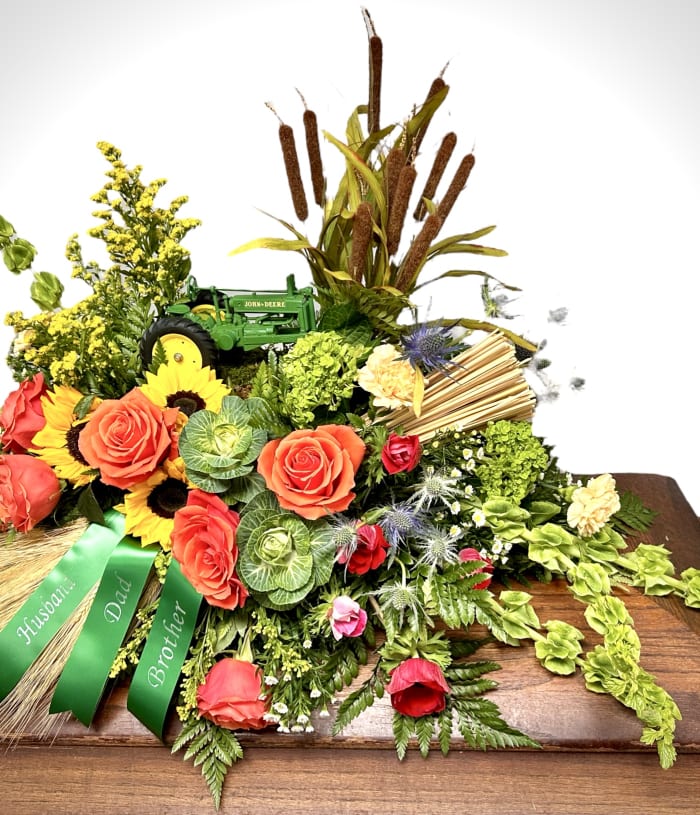 John Deere Themed Casket Spray