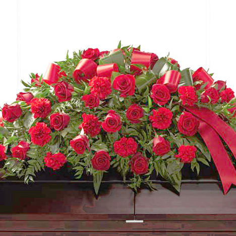 Ruby Reflections Casket Spray