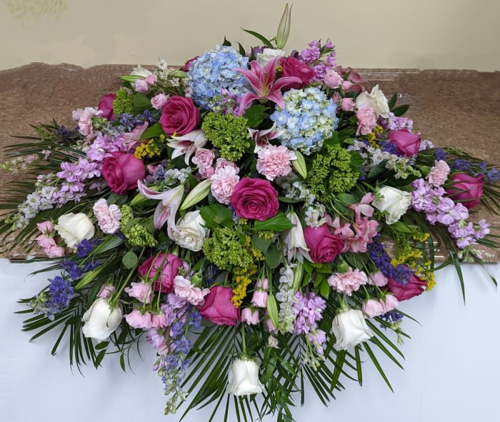 Colorful Garden Casket Spray