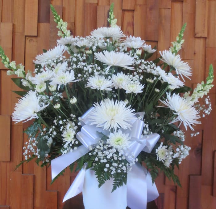 White Condolence  Funeral Basket