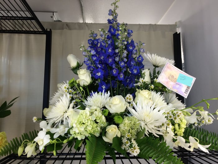 White & Blue Heaven Urn Arrangement