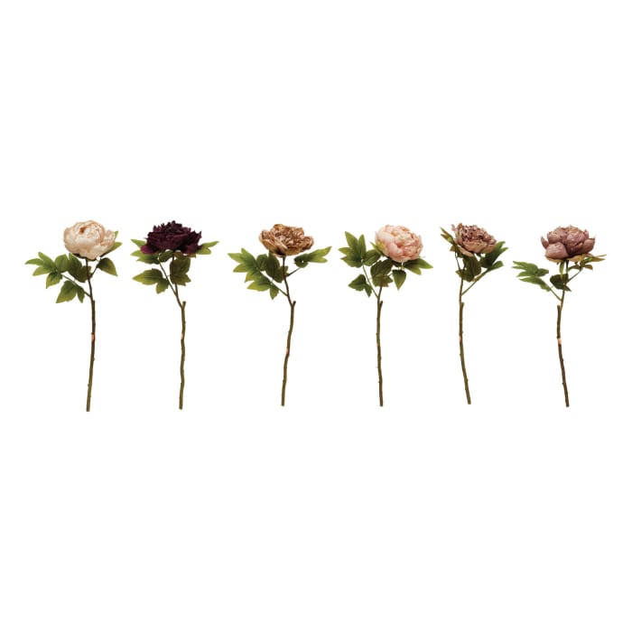 Faux peony stem, 6 colors, 2 styles
